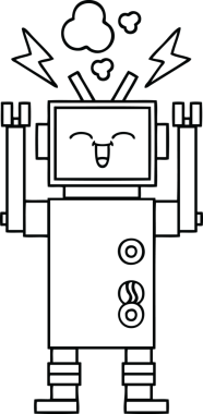 Bir insan tarafından çizilmiş robot çizimi