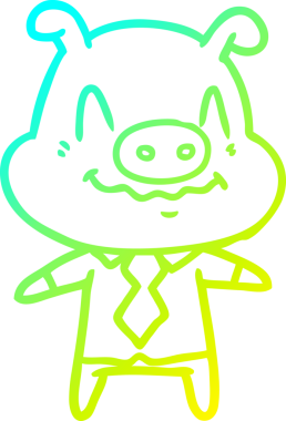 Bir insan tarafından çizilmiş soğuk çizgi film karakteri domuz patronunun çizimi.