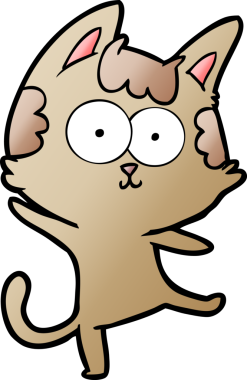 Bir insan tarafından çizilmiş mutlu kedi dansı çizgi filmi.