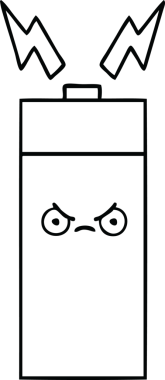 Bir insan tarafından çizilmiş bir pilin çizgi çizimi