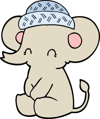 Bir insan tarafından çizilmiş şirin bir fil.