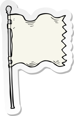 Bir insan tarafından çizilmiş bir karikatür bayrağının çıkartması.