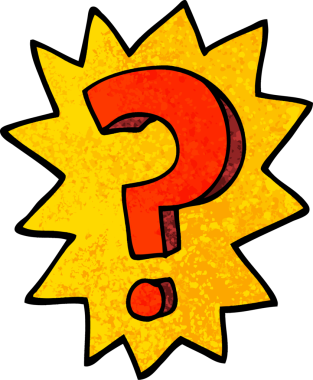 Bir insan tarafından çizilmiş grunge desenli çizim soru işareti