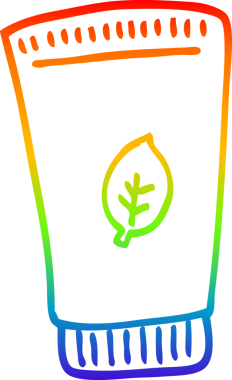 gökkuşağı gradyan çizimi bir insan tarafından çizilmiş nemlendirici karikatürü