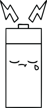 Bir insan tarafından çizilmiş bir pilin çizgi çizimi