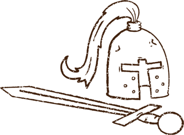 Şövalyeler Zırhlı Kömür Bir insan tarafından çizilmiş