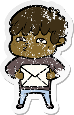 Bir insan tarafından çizilmiş garip bir adamın sıkıntılı çıkartması.