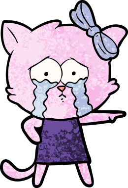 Bir insan tarafından çizilmiş çizgi film kedisi.