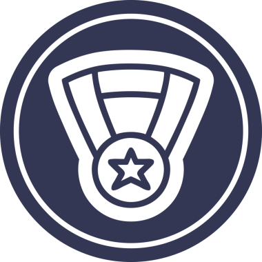 Bir insan tarafından çizilmiş madalya ödülü simgesi