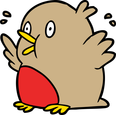 Bir insan tarafından çizilen heyecanlı Robin çizgi filmi