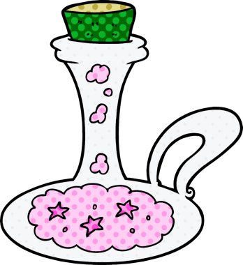 bir insan tarafından çizilmiş sihirli iksir.