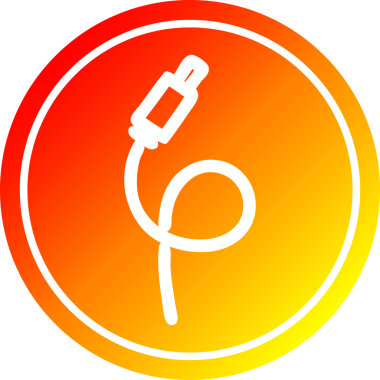 Bir insan tarafından çizilmiş elektrik prizi dairesel simgesi