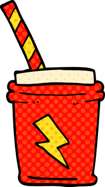 Çizgi film karalaması. Bir insan tarafından çizilen içeceği çıkar.