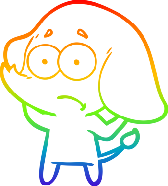 gökkuşağı gradyan çizgi çizimi bir insan tarafından çizilmiş belirsiz bir fil