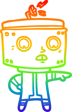 gökkuşağı gradyan çizimi bir insan tarafından suçlanan çizgi robot çizimi