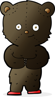 Bir insan tarafından çizilmiş oyuncak ayı yavrusu.