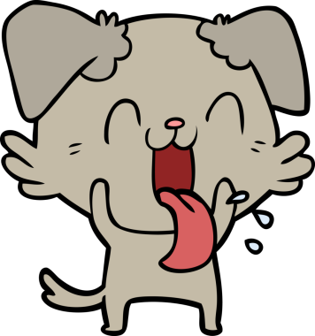 Bir insan tarafından çizilmiş nefes nefese bir köpek.