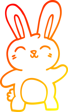 Bir insan tarafından çizilmiş sevimli bir tavşanın sıcak çizgi çizimi