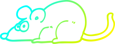 Bir insan tarafından çizilmiş bir çizgi film faresi çizimi.