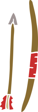 Bir insan tarafından çizilmiş ok ve yay.