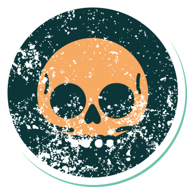 Bir insan tarafından çizilmiş bir kafatasının sembolik dövmeli görüntüsü.