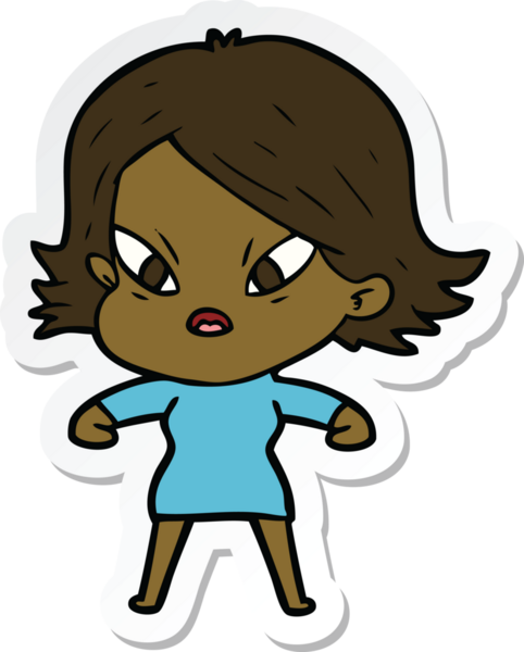 Bir insan tarafından çizilmiş bir karikatür çıkartması.