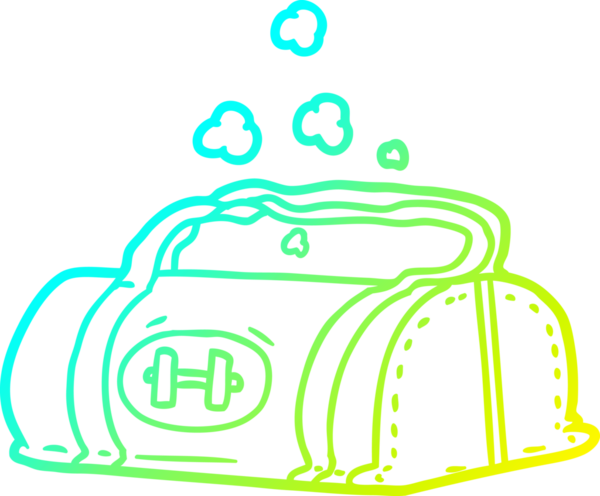 Bir insan tarafından çizilmiş bir spor çantasının soğuk gradyan çizimi