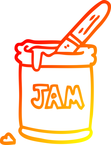 Bir insan tarafından çizilen çizgi film reçel kavanozunun sıcak gradyanı