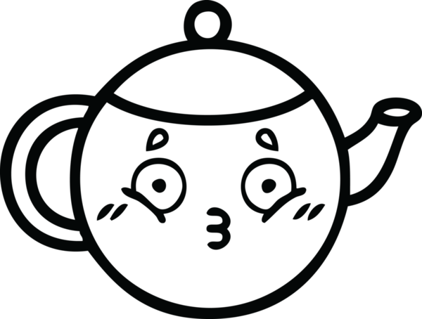 Bir insan tarafından çizilmiş çaydanlık çizimi.