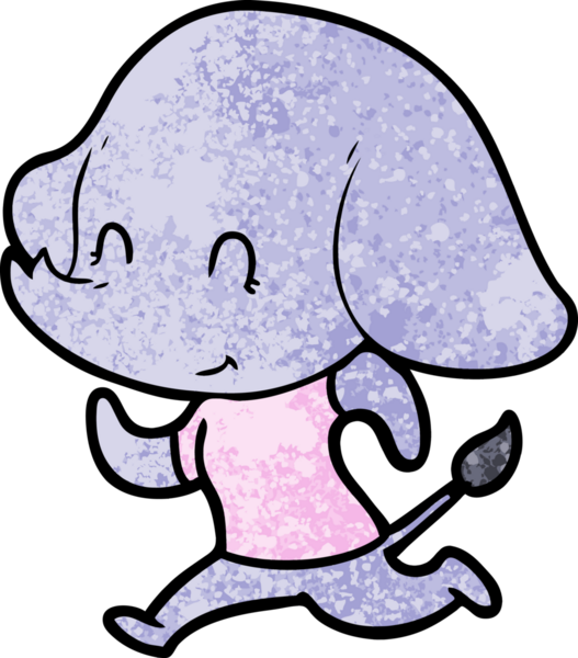 Bir insan tarafından çizilmiş şirin bir fil.