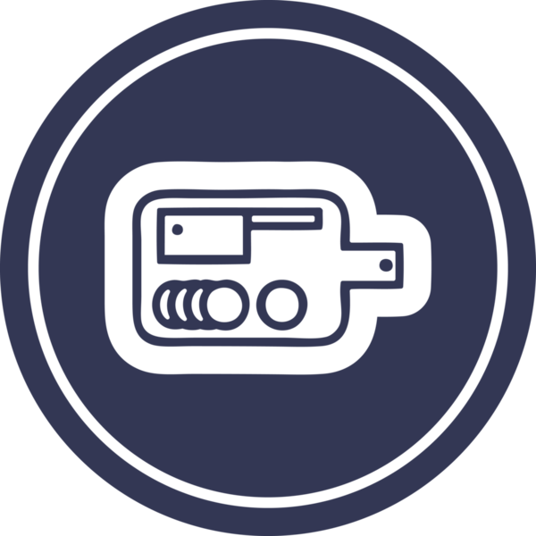 Bir insan tarafından çizilmiş kesme tahtası dairesel simgesi