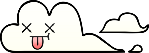 Bir insan tarafından çizilmiş bir bulutun gölgelenmiş karikatürü