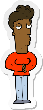 Bir insan tarafından çizilmiş kibirli bir adamın çıkartması.