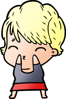 Bir insan tarafından çizilmiş bir çizgi film kadını.