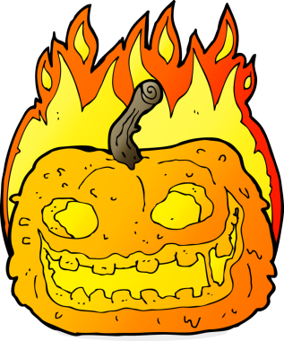 Bir insan tarafından çizilmiş ürkütücü balkabağı.