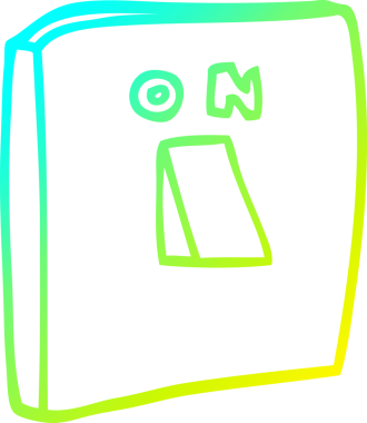 Bir insan tarafından çizilen bir çizgi filmin soğuk gradyan çizgisi.