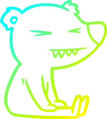 Bir insan tarafından çizilmiş kızgın bir kutup ayısı karikatürü.