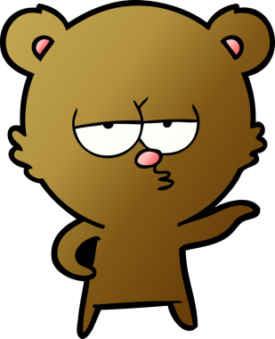 Bir insan tarafından çizilmiş bir çizgi film karakteri.