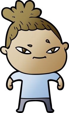 Bir insan tarafından çizilmiş karikatür kadın.