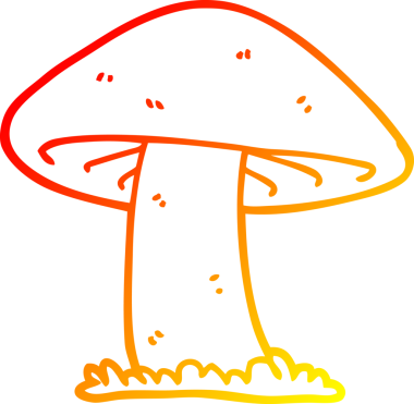 Bir insan tarafından çizilmiş bir mantarın sıcak gradyan çizimi