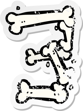 Bir insan tarafından çizilen cadılar bayramı kemik numarasının gerilimli yapıştırması.