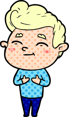 Bir insan tarafından çizilmiş mutlu çizgi film adamı.