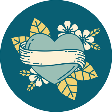 Bir insan tarafından çizilmiş kalp ve bayrağın ikonik dövme şekli