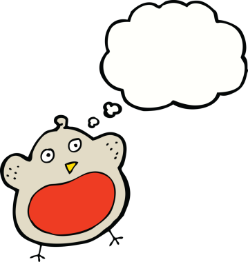 Bir insan tarafından çizilmiş düşünce baloncuğu olan komik bir çizgi roman Robin.