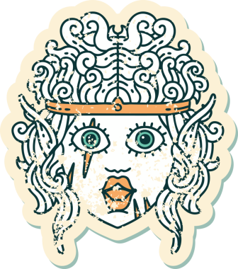 Retro Dövme Tarzı Bir insan tarafından çizilmiş barbar karakter yüzü