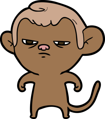 Bir insan tarafından çizilmiş çizgi maymun.