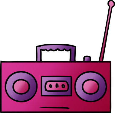 Bir insan tarafından çizilmiş gradyan bir kaset çaların çizimi.