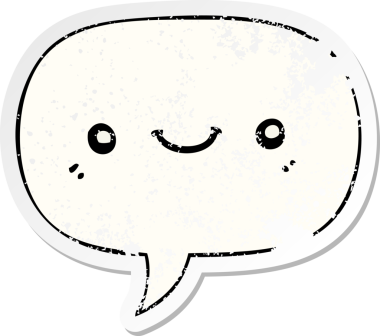 Bir insan tarafından çizilmiş, sıkıntılı, yaşlı çıkartmalı, tatlı, gülen surat.