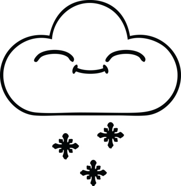 Bir insan tarafından çizilmiş bir kar bulutunun çizgi çizimi