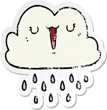 Bir insan tarafından çizilmiş karikatür fırtına bulutunun sıkıntılı çıkartması.